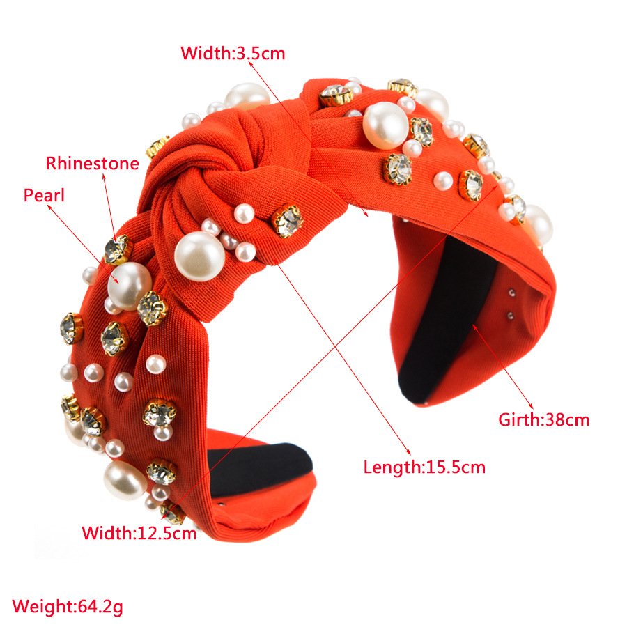 A new wide-edge stud headband with large and small pearls, a Korean-style knotted hair accessory that exudes elegance and pressure pic 21