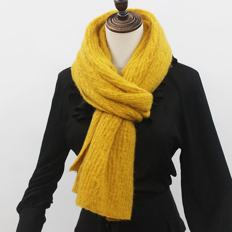 韩版ins风针织围巾拉毛围巾时尚简约韩系围脖详情5