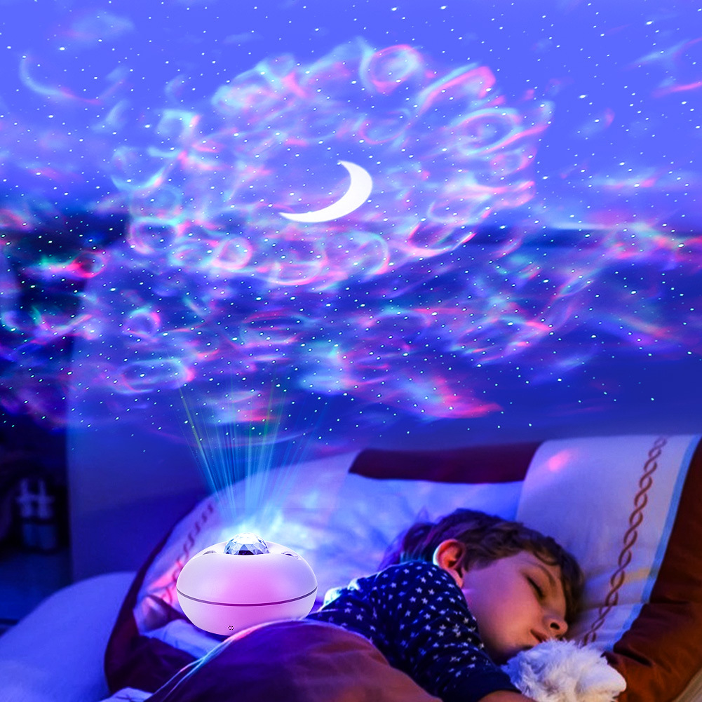 New music projection starry sky light, LED water ripple starry sky light, cross-border laser full sky star projection light, ambient night light pic 7