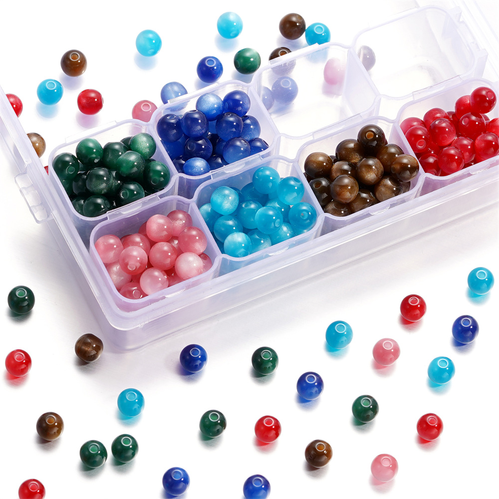 圆珠爆花10mm琉璃珠手工串珠玻璃散珠子 diy手链手串饰品配件批发详情10
