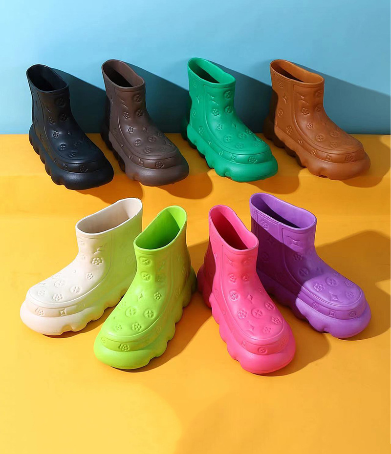 2023新款eva雨靴女士厚底外穿防滑增高超软马丁靴防水ins耐磨批发详情5
