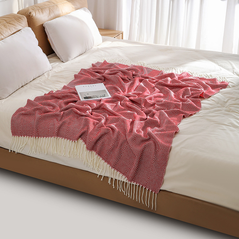 Sofa cover blanket, bed tail cover blanket, woven blanket, air conditioning blanket, shawl blanket, summer cooling blanket, nap blanket, towel wholesale pic 45