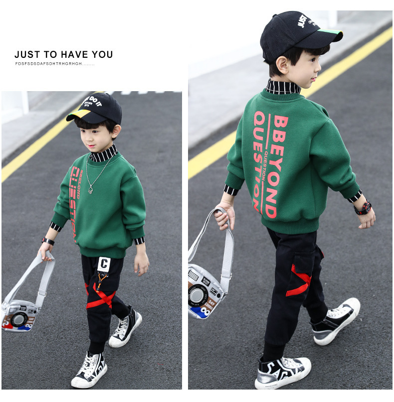 男童加绒卫衣2023新款中大儿童男孩秋冬款加厚保暖上衣冬季酷帅潮详情15