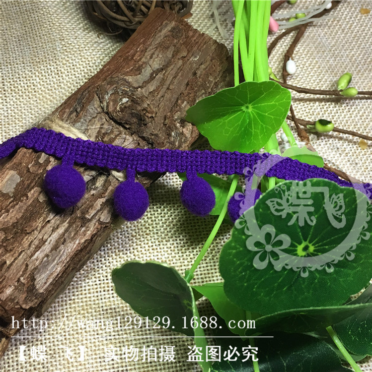 35个色现货供应1.3cm中直角毛球花边服装辅料三角球DIY手工花边辅料毛球详情39
