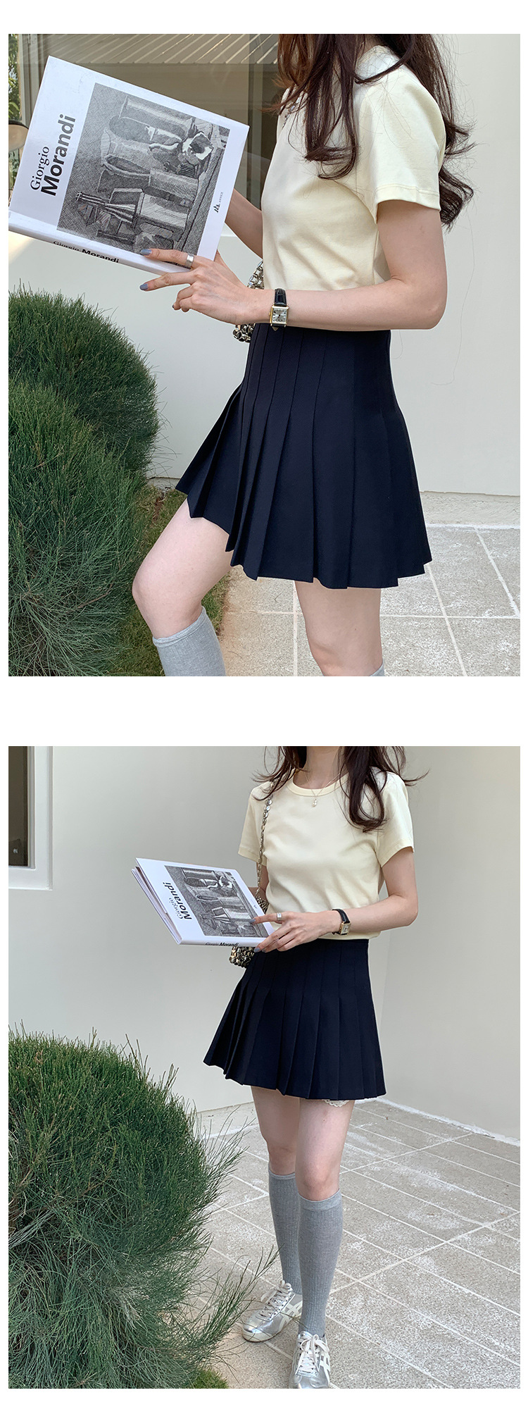 短款圆领t恤女春季2025广州十三行新款韩版纯色简约百搭短袖上衣详情11