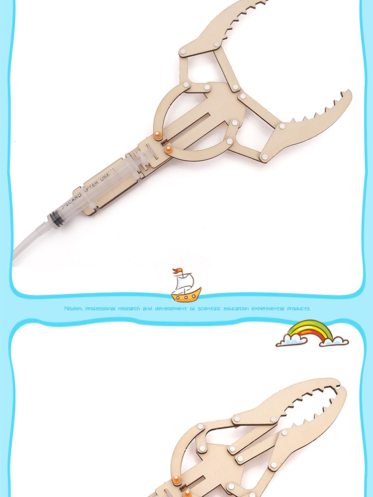 小学生科学实验小制作diy拼插液压机械手stem科技教育器材详情18