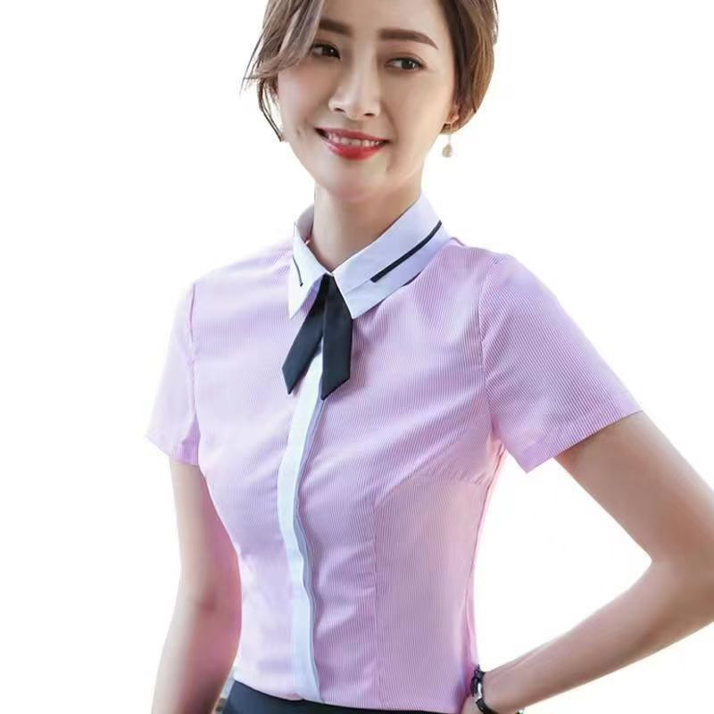 八字领结女黑色藏蓝色搭配衬衣酒店西服装饰品纽扣饰可拆式领花详情10