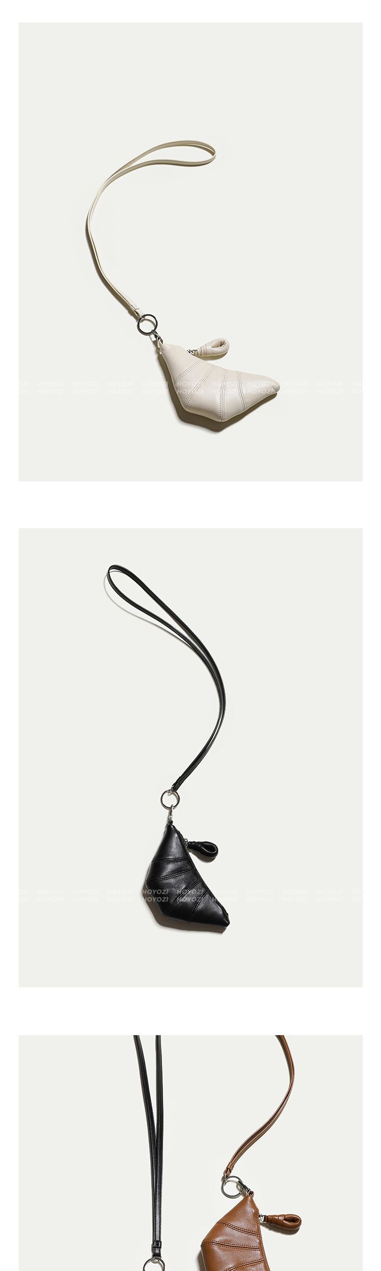 【小优家包包】PU超柔软皮牛角包零钱包卡包挂脖包包女款mini小包详情6