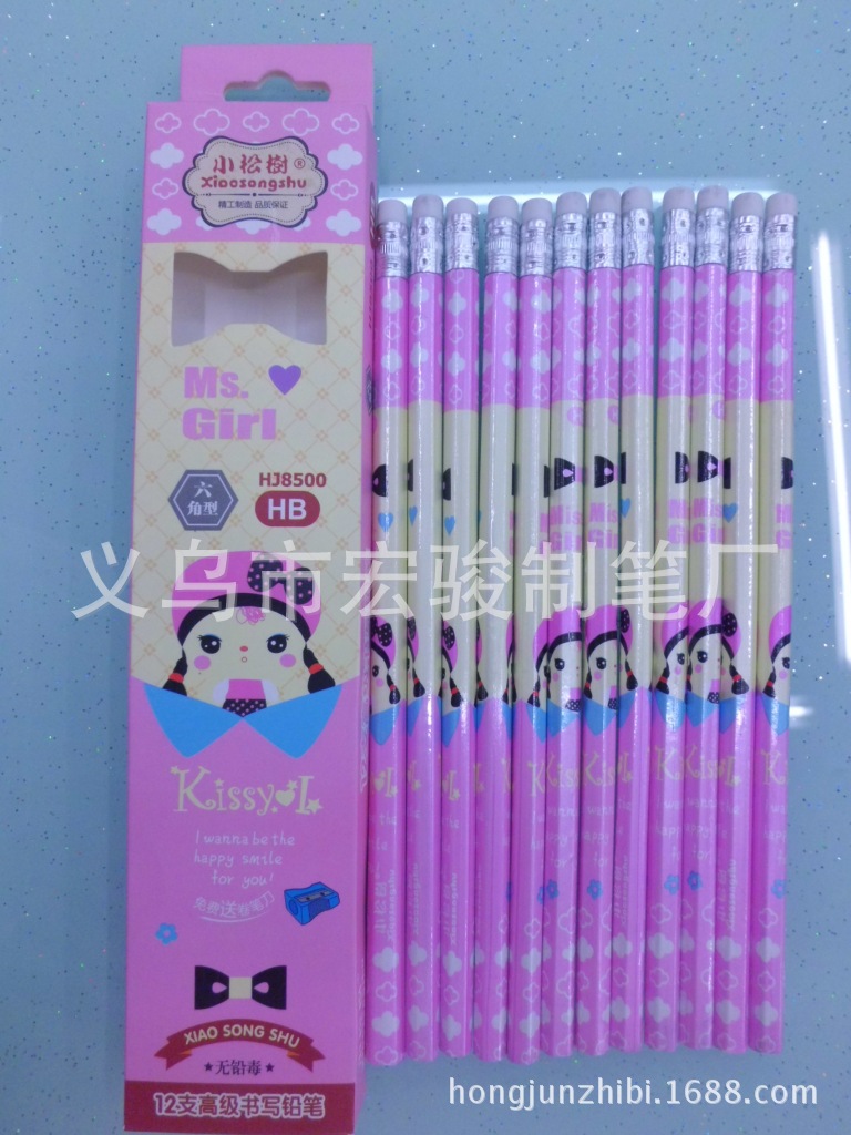 厂家直销小松树学生铅笔办公款hb12支盒装现货批发不断芯详情4