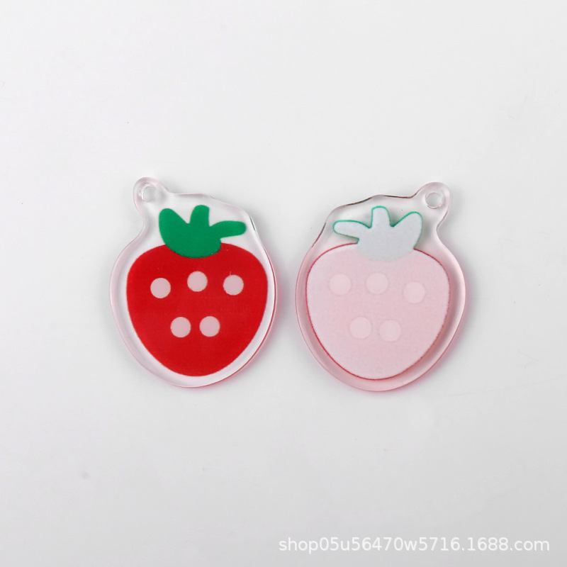 Wholesale of new printed strawberry acrylic transparent sheet diy handcrafted earrings and keychain accessories materials pic 8