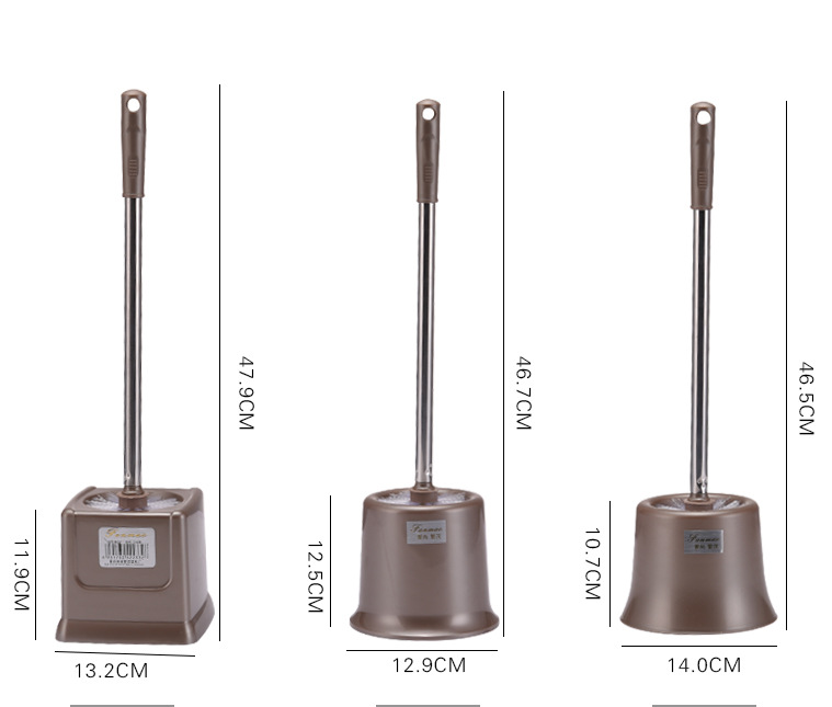 F14-2233 Toilet brush cleaning products, stainless steel base cleaning brush set, factory direct sale pic 5