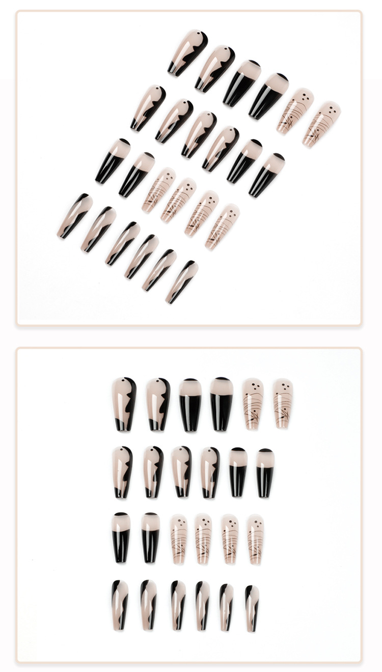 Wholesale of wearable nails with minimalist abstract lines, wholesale of wearable nail art, wholesale of finished nail plates, wholesale of wearable nails in summer pic 5