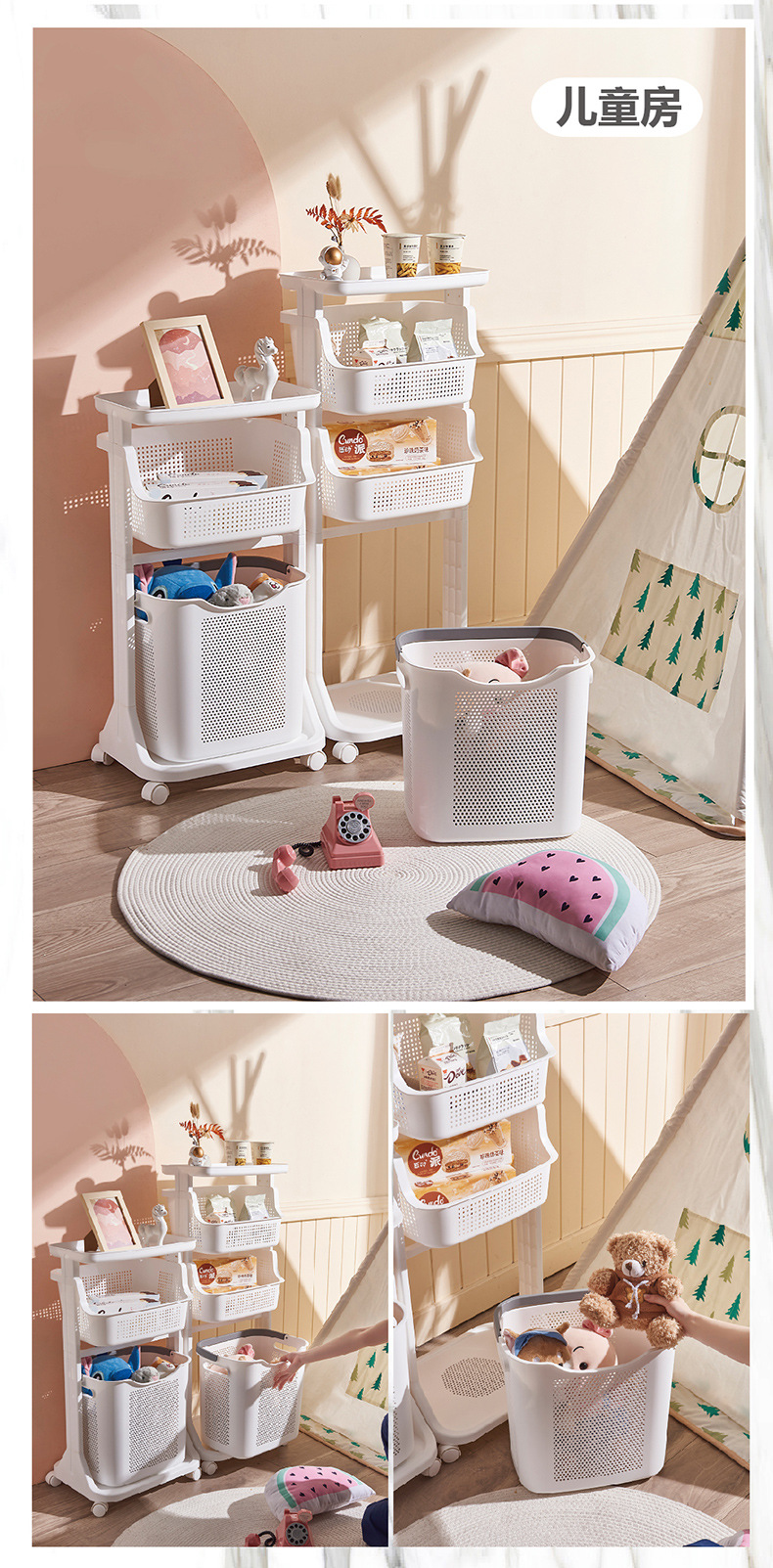 Storage rack, laundry tub, storage basket, dirty clothes basket, lazy corner dirty clothes basket, household bathroom, dirty clothes basket pic 1