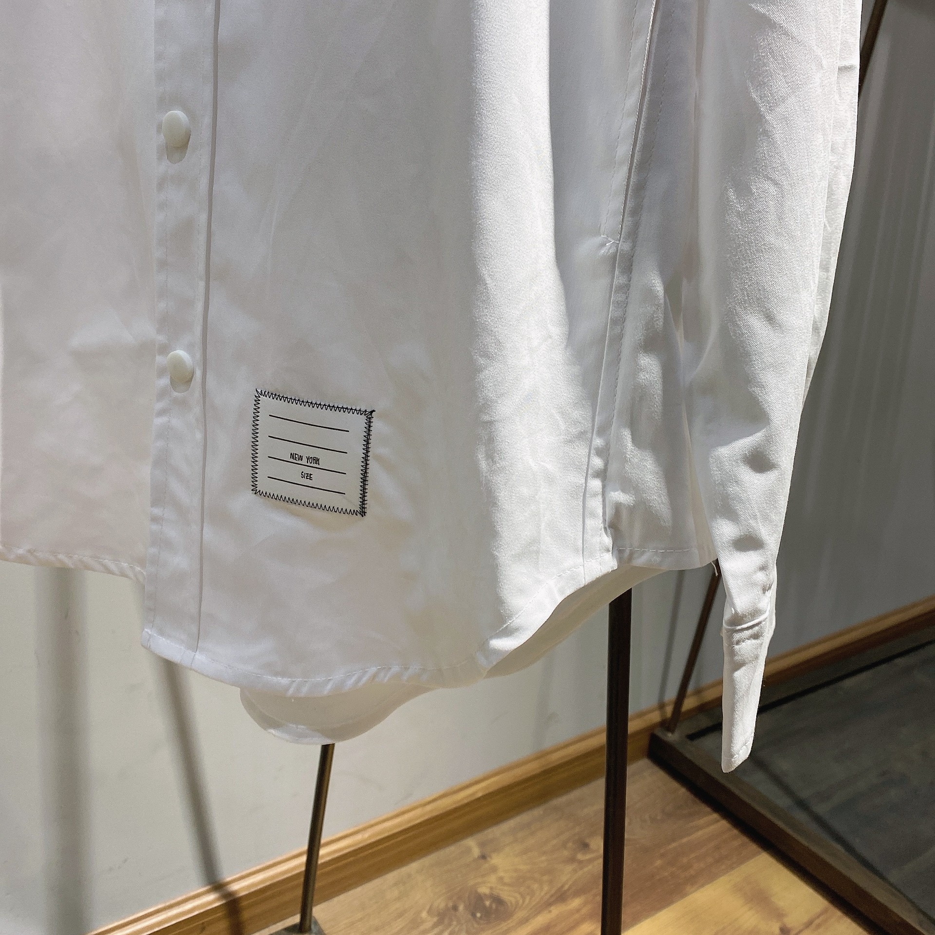 TB casual trendy brand poplin slim-fit solid white shirts for men and women, Oxford fabric shirts for women with long sleeves pic 130