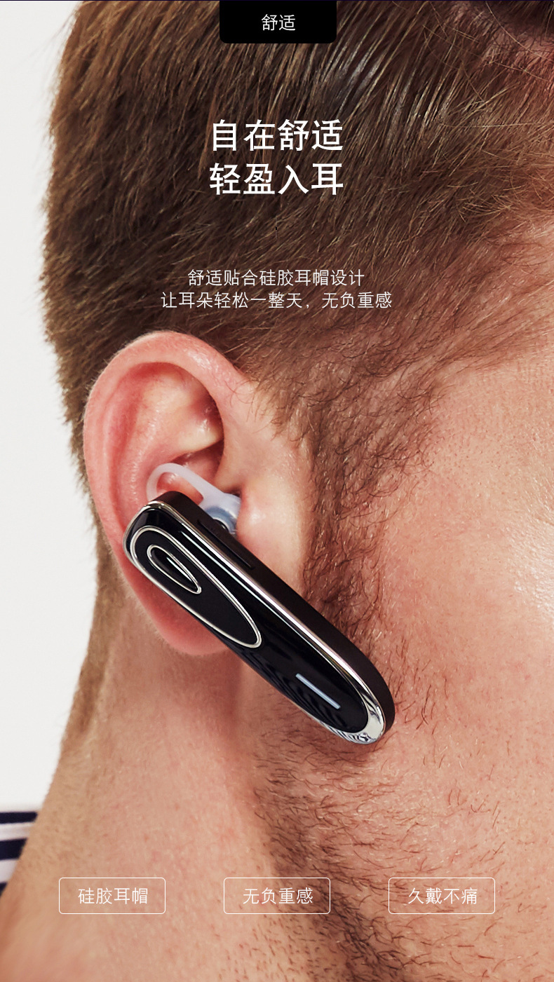 Private mold Qualcomm CSR chip fast charging ultra-long standby K1 stereo wireless Bluetooth headphones ear-hook style pic 14