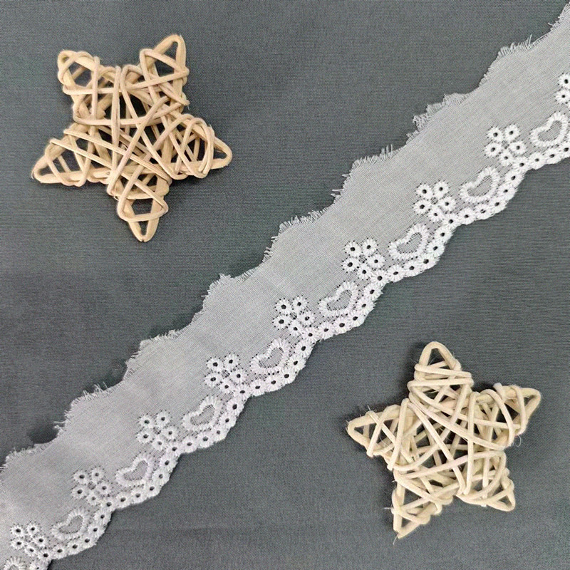 Wholesale of cotton embroidered lace, hollowed-out lace, embroidered skirt hem, clothing accessories, milk silk, perforated, barcode 2.5 pic 102