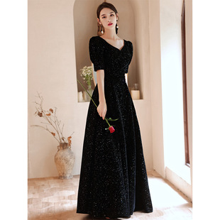 香槟色伴娘服2022年新款秋季仙气姐妹团显瘦晚礼服裙艺考演出礼服详情11