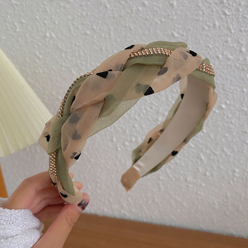 High-end mesh diamond-encrusted hairband, color-blocked twisted headband, wide-edge checkered outside-pressing hairpin, 2023 Internet celebrity new style pic 23