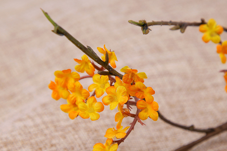 Zen-themed faux cherry blossom vine branches for home decoration, realistic small floral dry branches, tea room artificial flower ornaments, and simple flower arrangements pic 26