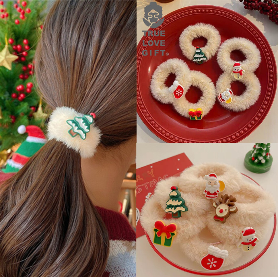 儿童毛绒皮筋女童彩色毛球卡通高弹力发圈小女孩不伤发扎丸子头绳详情3