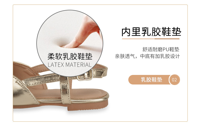 水钻儿童凉鞋2024年夏季新款小女孩包头公主鞋透气时尚6-12岁凉鞋详情18