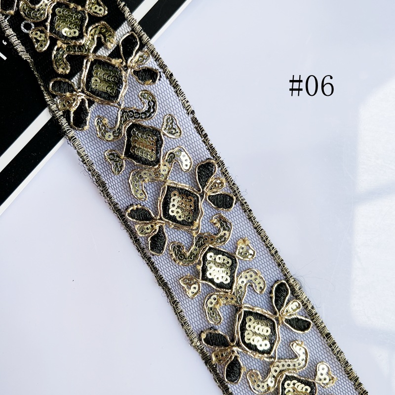 In stock: mesh, sequin, embroidery, lace, gold thread, bone lace, webbing, curtains, wedding lace, clothing accessories pic 26