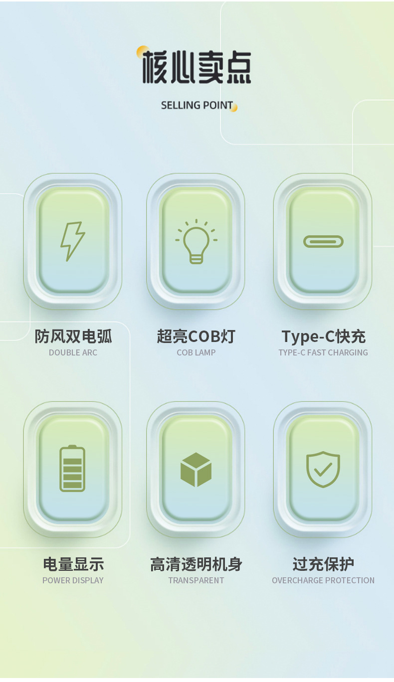 Wholesale of new transparent lighters, creative plastic outdoor waterproof double-arc lighting multi-functional electronic cigarette lighters pic 12