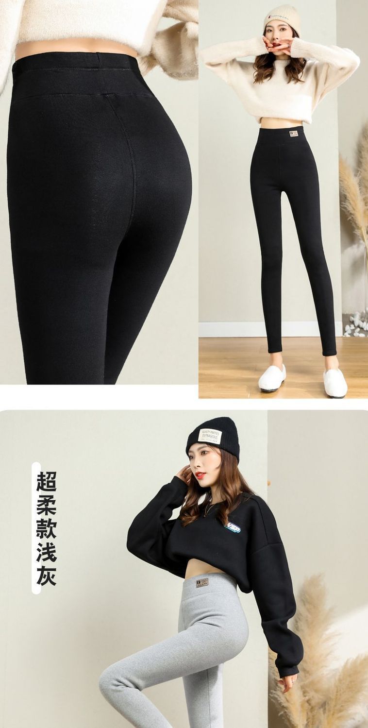 特厚800克羊羔绒打底裤女冬季加绒加厚外穿高腰一体大码保暖棉裤详情20