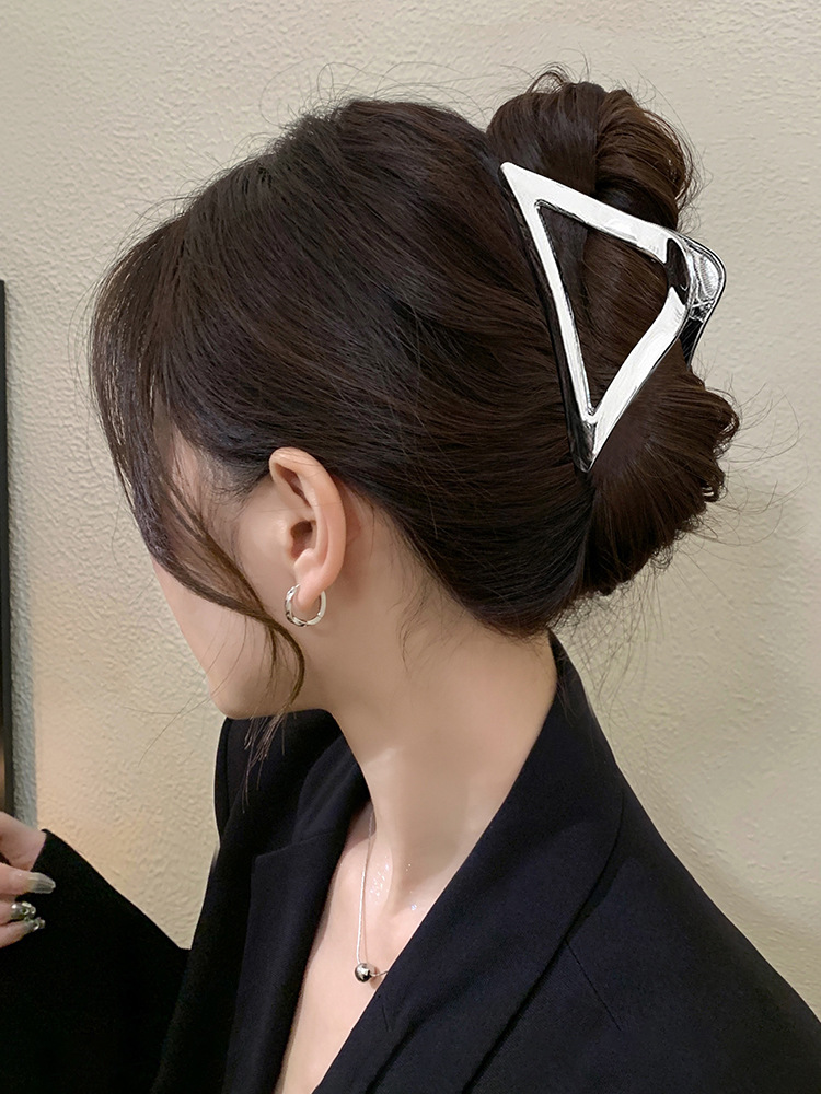 韩国不规则几何金属发夹时尚高级感抓夹鲨鱼夹冷淡风个性发饰批发详情23