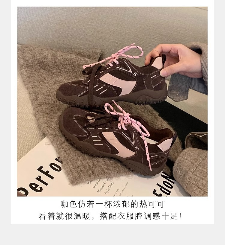 The thick-soled insole height-increasing Forrest Gump shoes of the same style as Grape Mom are the new sporty and casual leather training shoes for women in the autumn and winter of 2024 pic 14