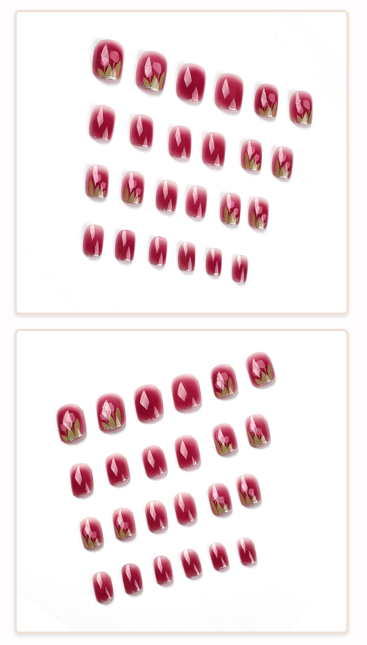 [Soft and Gentle Tulip] Nail patches, wearable nails wholesale nail patches, detachable nail patches, nail patches pic 6