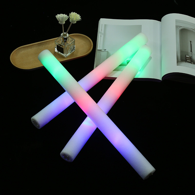 厂家批发七彩海绵发光棒泡沫棒演唱会大号荧光棒闪光棒加印logo详情5