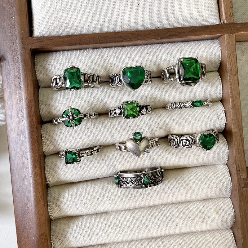 10101010ZHIYUN 不掉色轻奢高级感锆石跨境饰品夸张嘻哈开口925纯银戒指女详情10