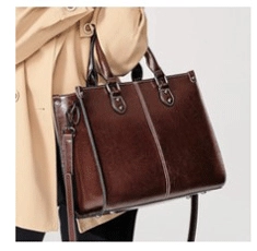 双肩包女2022新款真皮女包时尚油蜡牛皮双肩背包高级感女士背包详情27