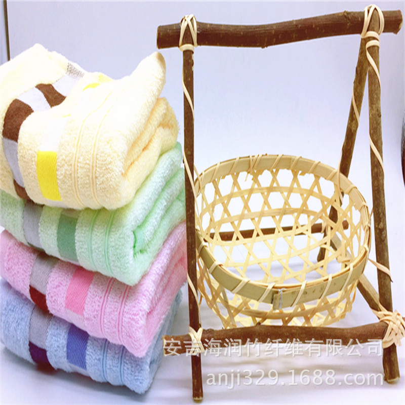 竹润彩格毛巾30*60cm4条礼盒套装会议礼品伴手礼可定制logo详情5