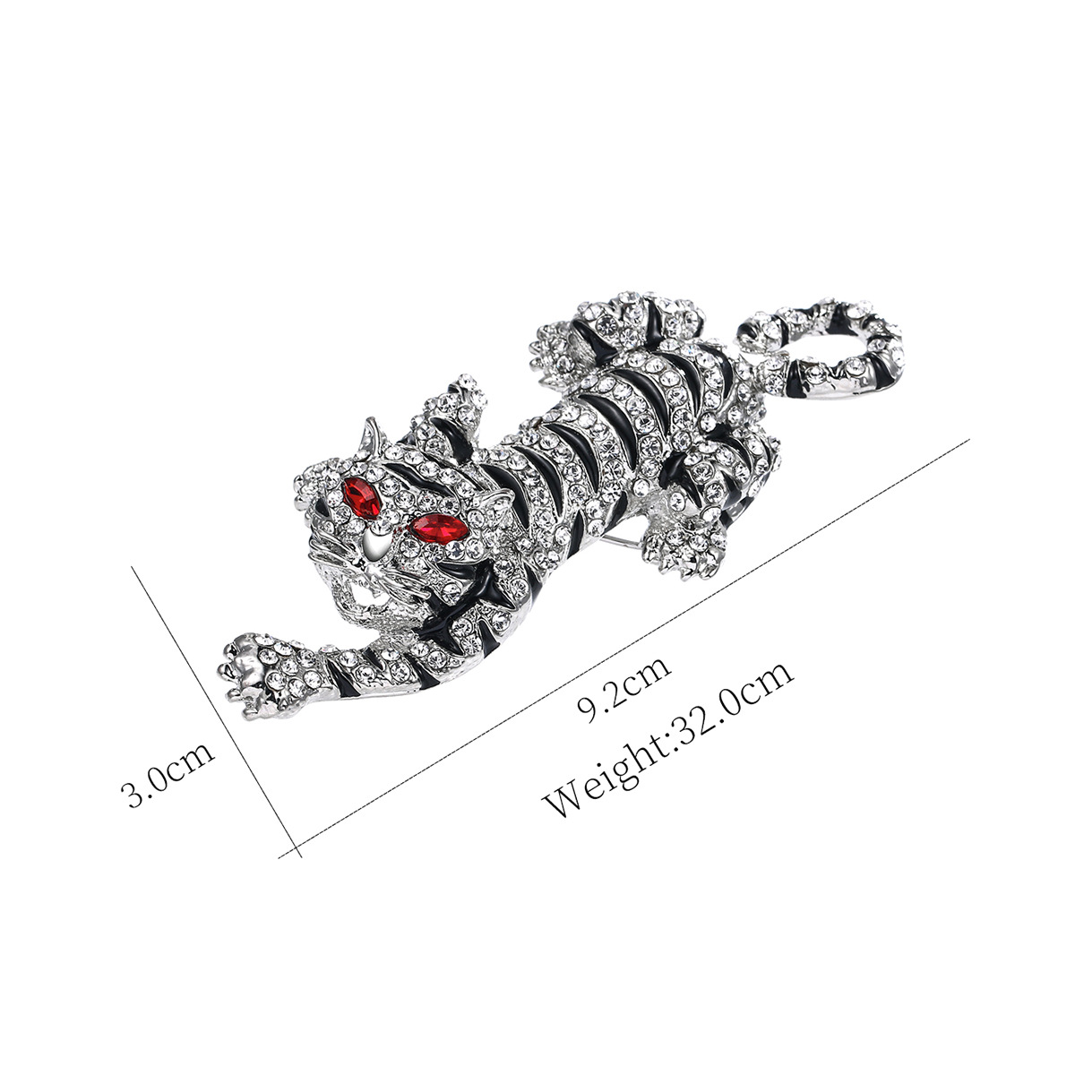 欧美时尚复古老虎胸针生肖虎年纪念镶钻合金别针男女通用装饰胸花详情14