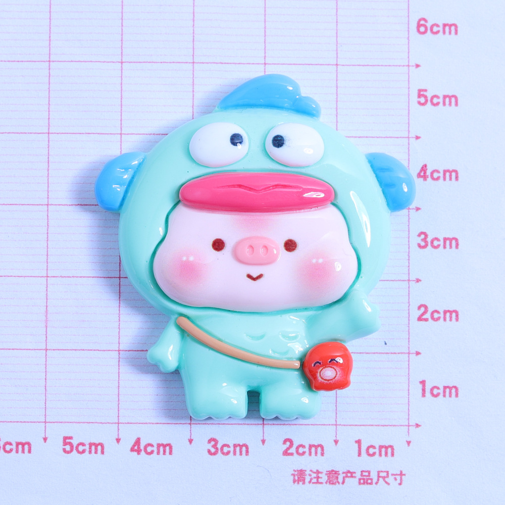 大卡猪猪变装diy奶油胶自制冰箱贴水杯贴饰品材料树脂配件详情7