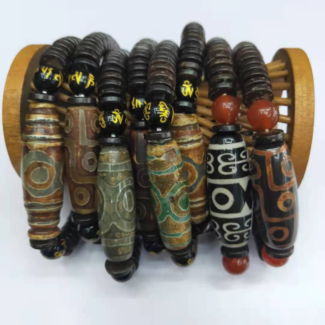 Guangshun Jewelry Coconut Shell Sky Pearl Agate Bracelet Wholesale Tibetan-style Nine-eye Sky Pearl Fortune Bracelet Factory Direct Sales pic 15