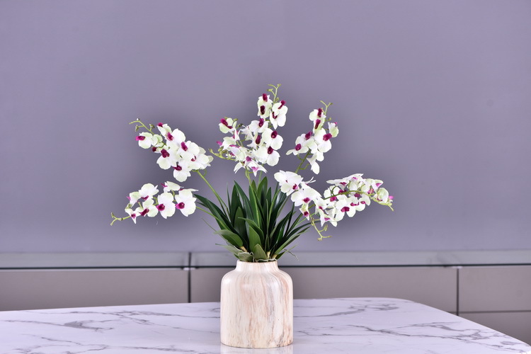 Factory direct sales of high-end artificial dendrobium, wholesale of artificial flowers with leaves, home decoration of Phalaenopsis and Lanjin artificial plants pic 23