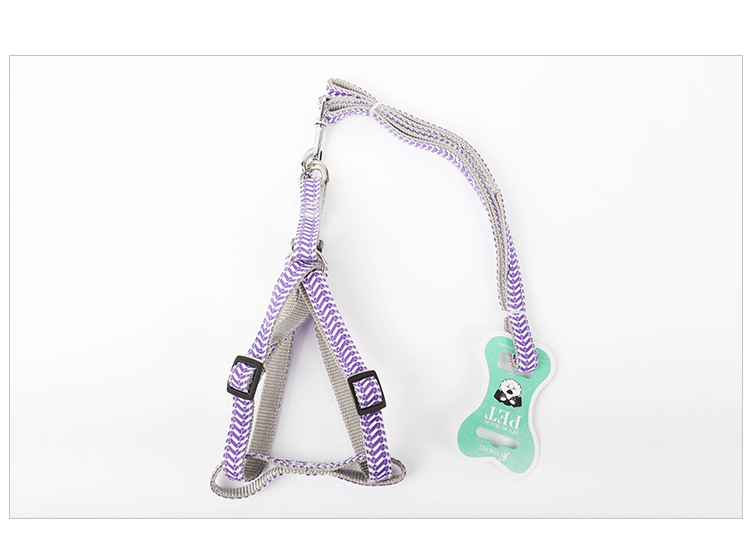 Pet supplies, pet supplies, dog leashes, chest straps, fine striped printed dog leashes, dog leashes, adjustable pet dog leashes pic 9