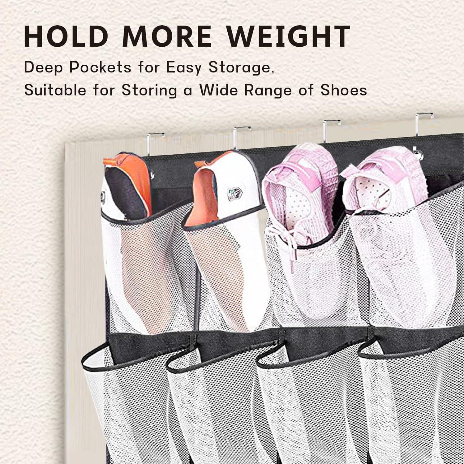 跨境热卖24格门后挂袋储物袋收纳袋鞋子收纳袋多层网格收纳挂袋详情24