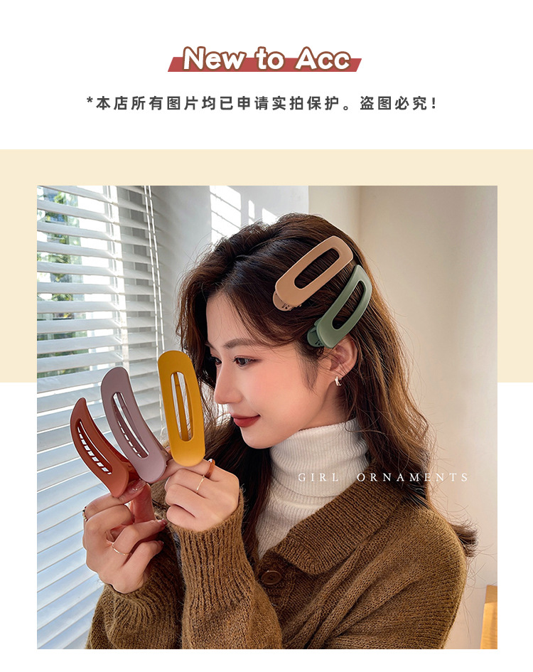 Large-sized hair clips for women, Korean style headwear, bangs clips, side hair clips, back of the head, duckbill clips, new plastic hair clips pic 19