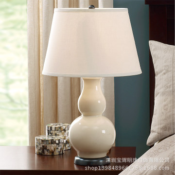 American-style creative ceramic gourd table lamp, bedside lamp, retro living room and study decorative lamp, simple American-style lighting fixtures, European style pic 49