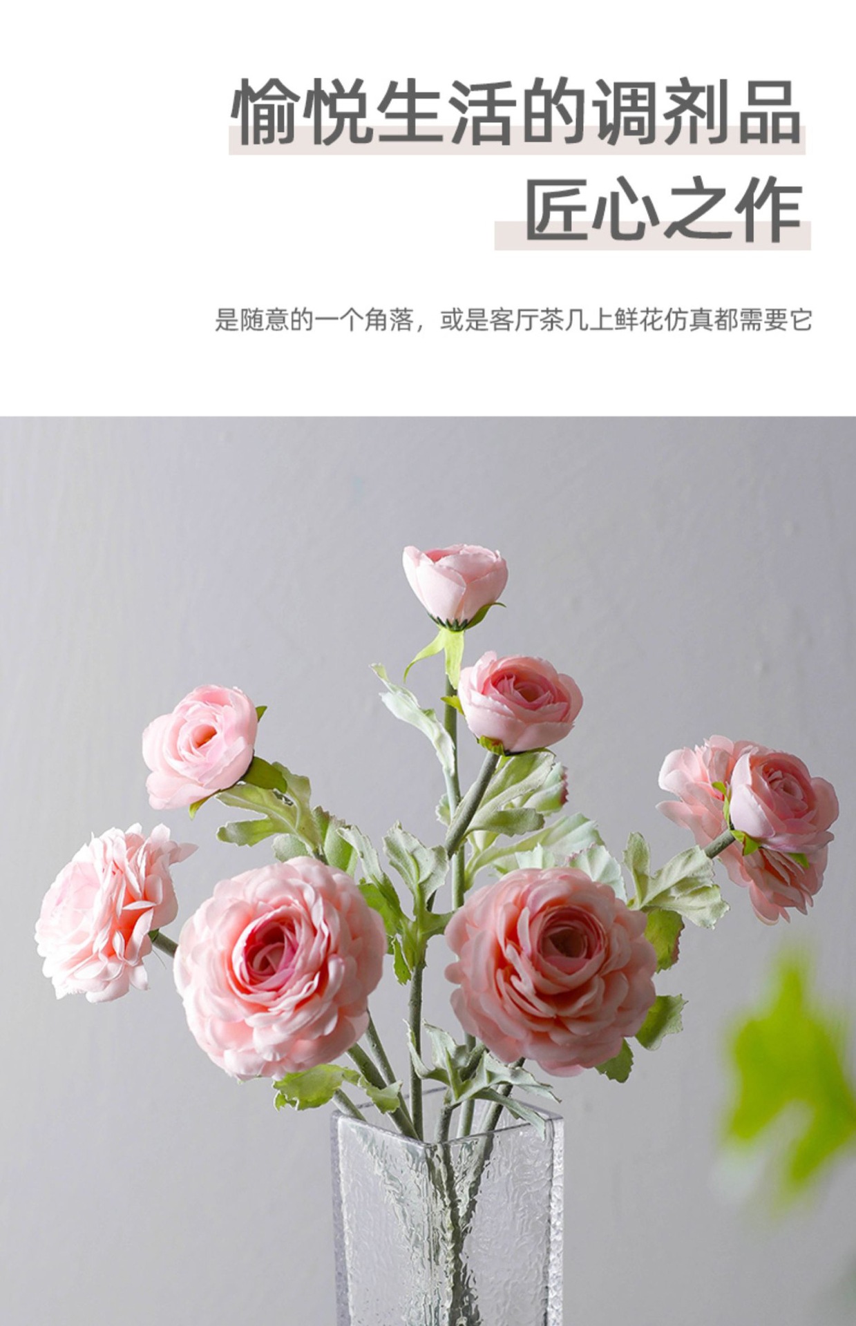 Transparent glass vases, creative and simple living room style, light luxury and water-grown fresh flower arrangements, dried flower ornaments pic 10