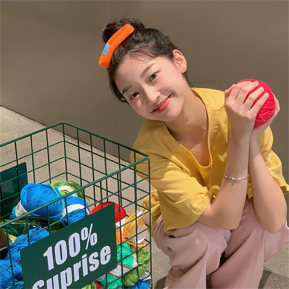 Cream-colored puffy sponge hair clips, cute large bangs clips, BB clips, makeup clips, hair clip edge clips, and teenage hair accessories pic 19