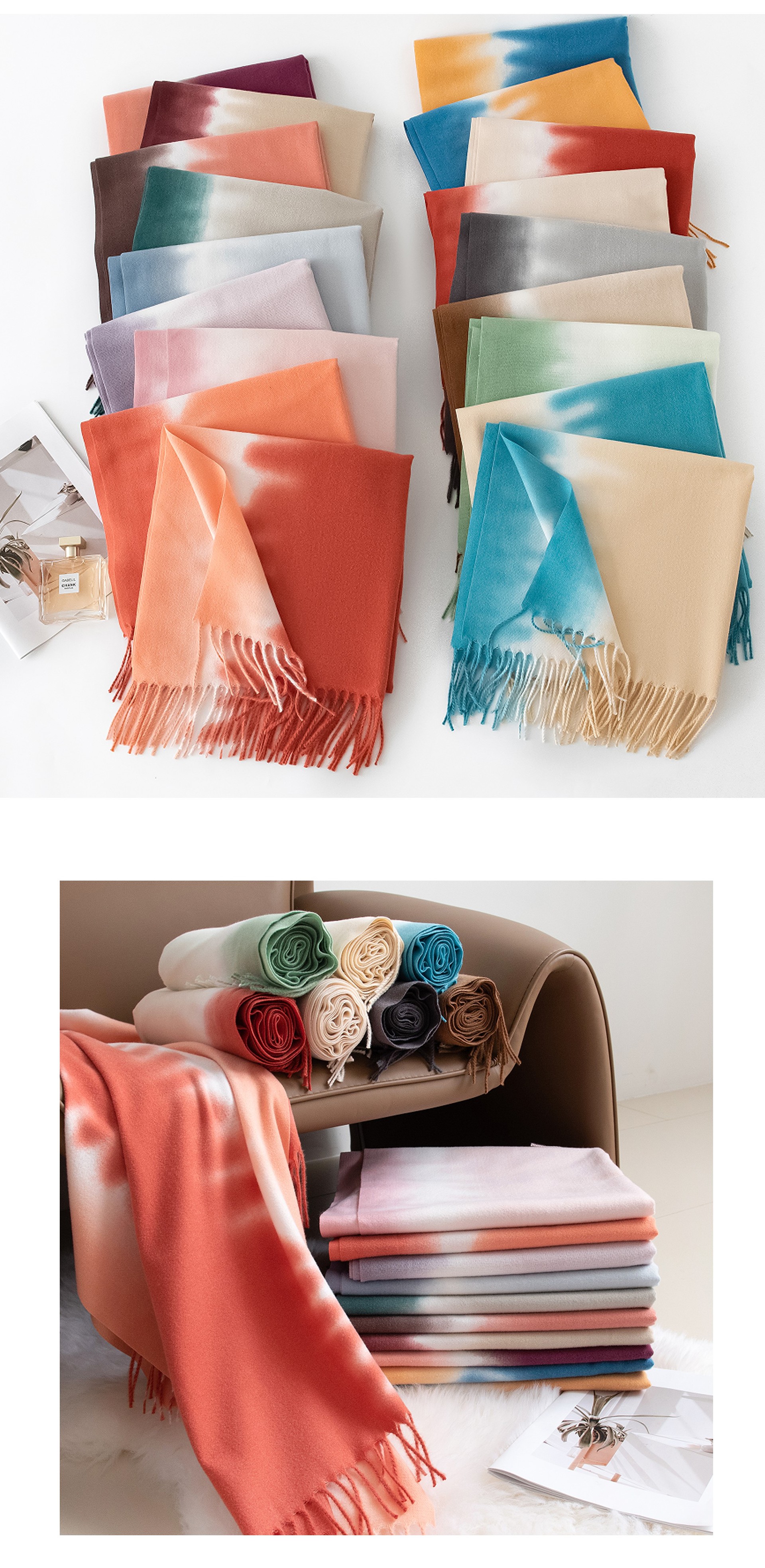 名媛风羊绒手感围巾秋冬韩系仿羊绒女生高级感2024年披肩保暖围脖详情21