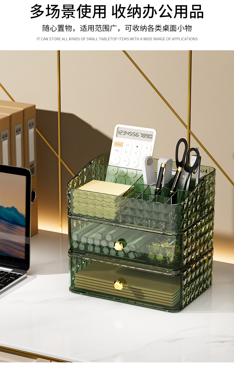 Cosmetics compartments storage box, desktop cosmetics organization box, lipstick, makeup brush, skin care products, mask box pic 6