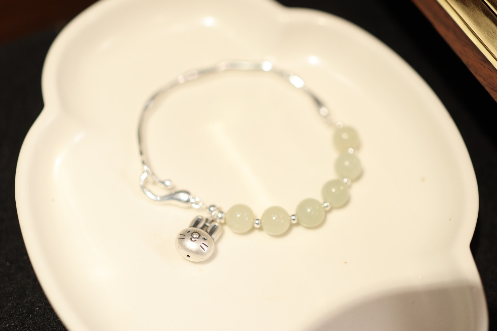 Natural Hetian jade bracelet S925, pure silver solid half bracelet, half bracelet, freshwater pearl bracelet, cold style girl pic 18