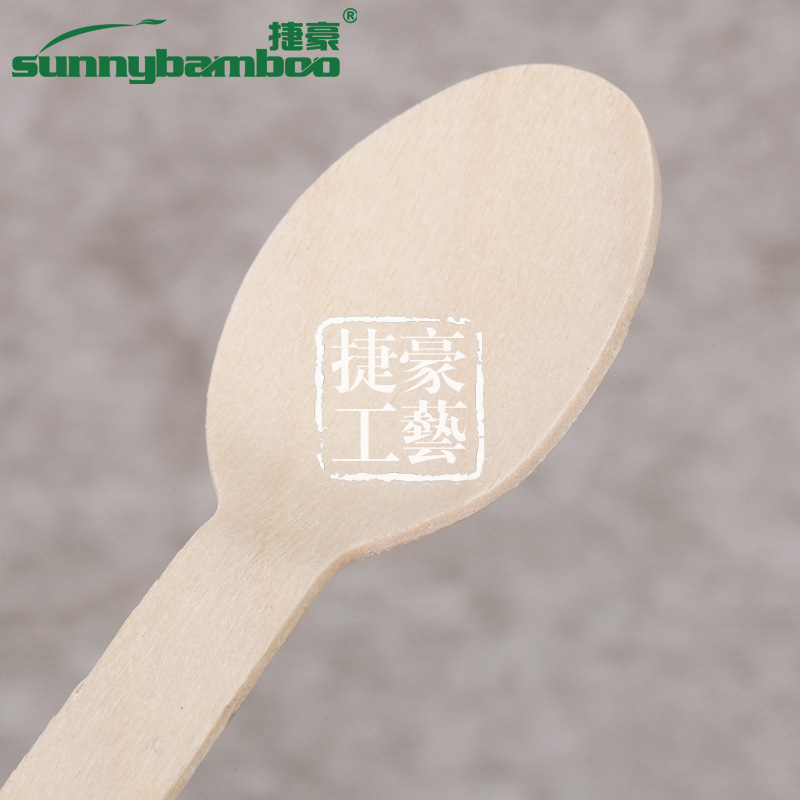手工制品混色一次性木勺勺子可爱定制一次性餐具户外旅游木勺批发详情10