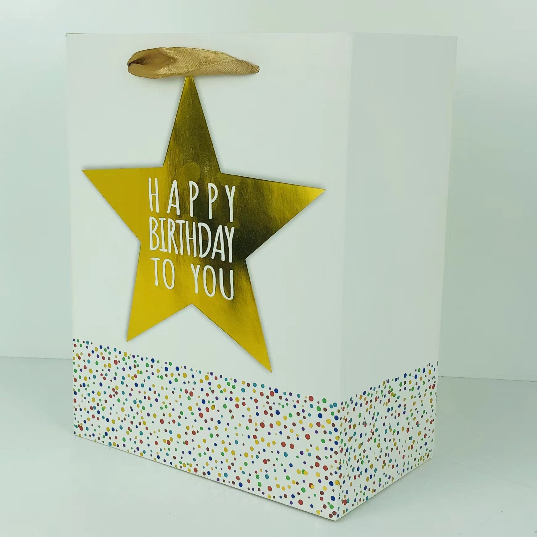 In-stock gilded BIRTHDAY HAPPY BIRTHDAY five-pointed star element tote bags, gift bags, shopping bags, cross-border special pic 8